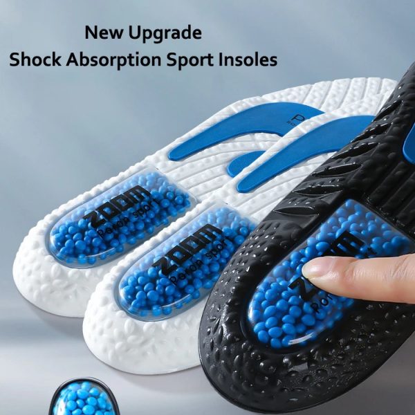 Upgrade Sports Shock Absorption Insole PU Memory Foam Breathable Arch Support Orthopedic Shoes Pad Men Women Soles